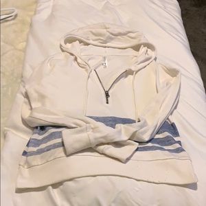 Cream 1/4 Zip Hoodie Size Medium
